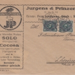 DR-Infla - 2x50 M. Posthorn illustr. Firmenbrief Döbeln - Chemnitz 26.3.23