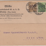 DR-Infla - 400 Tsd/30 Pfg. Ziffer u.a. Firmenkarte Pratau - Aken 10.10.23