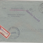 All.Bes. - Gröbenzell 19.10.45 Gebühr bez. Einschreibebrief n. Kempten US-Zensur