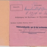 DR - Ingolstadt 1943 Wertpaketkarte m. anhgd. Notpaketkarte n. Regensburg