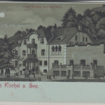 Bayern - Kochel Kurhotel Bad Kochel Mondschein-Litho ungelaufen ca. 1895