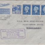 Niederl. Indien - KLM 1st-flight Batavia Bangkok Shanghai 1948 Luftpostbrief