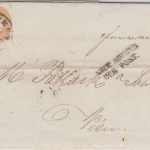 Österreich - 15 Kr. Doppeladler Brief Triest - Wien 1864 "Nach Abgang der Post"