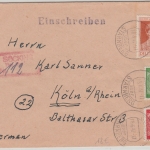 All.Bes. - Söcking ü. Starnberg Pst I Einschreiebrief n. Köln 1947