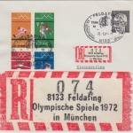 BRD - Feldafing Olympische Spiele 1972 Einschreibebrief n. Ransbach