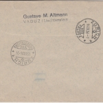 Liechtenstein - 90 Rp. Freimarke u.a. Eilbrief i.d. SCHWEIZ Vaduz - Zürich 1956