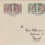 Liechtenstein - 2x7 1/2 Rp. Winzer u.a. Brief Triesenberg - Basel 1930