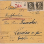 Bayern - 2x40 Pfg. Ludwig Einschreibepaketkarte Ammerland - Landau 1918