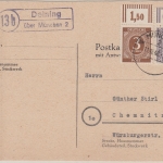 All.Bes./AM-Post - (13b) Deining ü. München 2 Landpoststelle Karte 1946