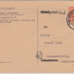 AM-Post - 8 Pfg. amerik. Druck Karte Bad Münder - Braunschweig 7.7.45