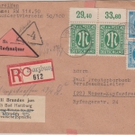 AM-Post - 42 Pfg. Paar/Oberrand ua. Nachnahme Einschreibebrief Bad Harzburg 1946