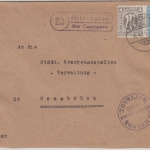 AM-Post - (23 Hitzhausen ü. Ostercappeln Landpost-Stpl. Brief n. Osnabrück 1946