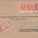 AM-Post - Aschaffenburg 16.1.46 Teilbarfrankatur Orts-Einschreibebrief