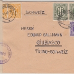 AM-Post - 2x30 Pfg. u.a. Zensurbrief i.d. SCHWEIZ Oberhausen - Giubiasco 2.5.46