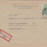 AM-Post - 42 Pfg. dt. Druck Einschreibebrief Recklinghausen - Berlin 28.12.45