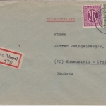 AM-Post - 30+12 Pfg. Einschreibebrief Horn (Lippe) Hohenstein-Ernstthal 11.2.46