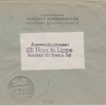 AM-Post - 30+12 Pfg. Einschreibebrief Horn (Lippe) Hohenstein-Ernstthal 11.2.46