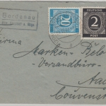 All.Bes./Kontrollrat - (20) Bordenau ü. Neustadt a.Rbge. Brief n. Aachen 1947