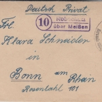 All.Bes./Kontrollrat - (10) Robschütz ü. Meißen Brief n. Bonn 1946