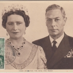 Gibraltar - 2x1/2 P. Silberhochzeit AK (Königspaar) n. Jersey 1948