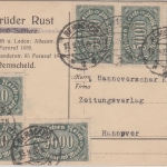 DR-Infla - 6x5.000 M. Queroval Firmenkarte Remscheid - Hannover 13.9.23