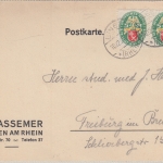 DR - 2x5 Pfg. Nothilfe/Wappen Bremen Karte Bingen - Freiburg 1029