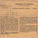 DR - 50 Pfg. AH/Oberrand Wertpaketkarte "Rüstungsgut" Karlsruhe 5 - 1944