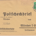 DR - 5 Pfg. Hindenburg Postscheckbrief Altenmarkt ü. Rosenheim Landpost-Ra2 1935