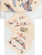 Bayern - Trachten 9 farbige Künstlerkarten Hahn ca. 1935/50 Chieming