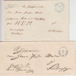 Thurn & Taxis - Schwalenberg K1 (blau/schwarz) 2 Briefe n. Falkenhagen ca. 1855