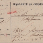 Baden - Rastatt roter L1 Begleitadresse zur Fahrpostsendung n. Mingolsheim 1857