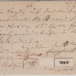 Baden - Rastatt roter L1 Begleitadresse zur Fahrpostsendung n. Mingolsheim 1857