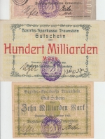 Bayern - Traunstein Inflation 12 versch. Notgeldscheine