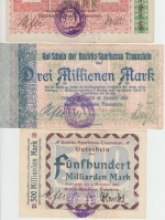 Bayern - Traunstein Inflation 12 versch. Notgeldscheine