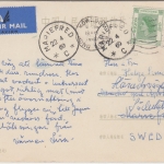 Hongkong - 50+15 C. Elisabeth Luftpostkarte n. SCHWEDEN Kowloon 1960