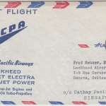 Hongkong - CPA First Flight Lockheed Prop-Jet Luftpostbrief i.d. SCHWEIZ 1959