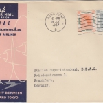 Hongkong - BOAC First Flight Hongkong - Frankfurt a/M Luftpostbrief 1957