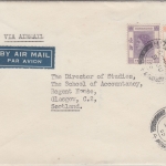 Hongkong - 1$+3x10 C. Elisabeth Luftpostbrief n. SCOTLAND 1955