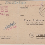 FZ/Württemberg - Schussenried 18.2.46 Taxe percue ...Rp L1 Karte n. Tübingen