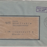 FZ/Baden - Konstanz Gebühr bezahlt/taxe percue Brief n. Stuttgart 13.10.45