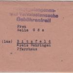 All.Bes. - Stuttgart 1947 portofreie Kriegsgefangenensache n. Bitzfeld Inhalt !