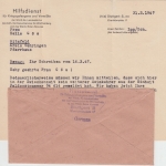 All.Bes. - Stuttgart 1947 portofreie Kriegsgefangenensache n. Bitzfeld Inhalt !