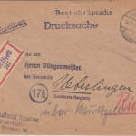 FZ/Baden Radolfzell Gebühr bezahlt Einschreiben-Drucksache n. Überlingen 19.7.47