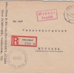All.Bes. - Oberstdorf 5.9.45 Gebühr bezahlt Ra2 Einschreibebrief n. München