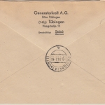 FZ/Allg. - 24+3x15+3x5 Pfg. Wappen Einschreibebrief Tübingen - Besigheim 7.8.57