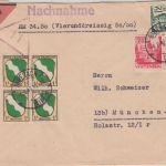 FZ/Württemberg - Biberach (Riss) 1.8.47 Nachnahmebrief n. München