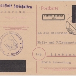 FZ/Allg. - OPD Tübingen 6 Pfg. Aufbrauchs-GA + Zusatz Zwiefalten 3.7.46