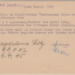 FZ/Allg. - OPD Tübingen 6 Pfg. Aufbrauchs-GA + Zusatz Zwiefalten 3.7.46