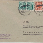 FZ/Württemberg - Tübingen 21.10.48 SST Motorsportschau Brief n. Ebingen