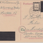 FZ/Baden - OPD Freiburg 6/6 Pfg. Aufbrauchs-Ganzsache Blumberg 22.12.45
